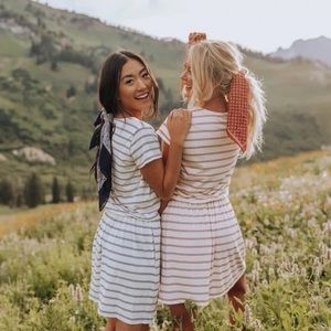 Albion Fir Alta Navy Striped Dress